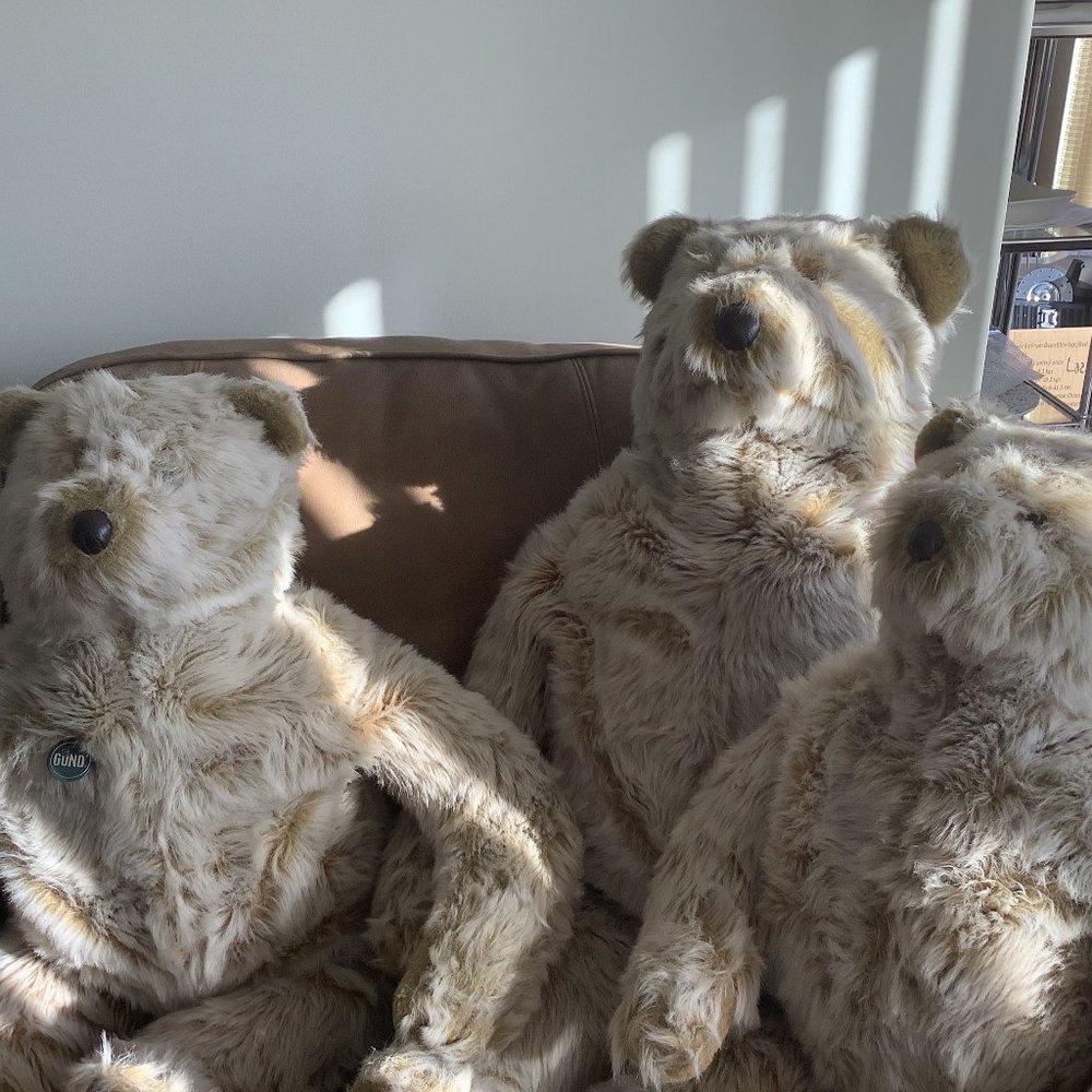 Rare set of 3 Large GUND Bears from 1985 in perfect condition ready to rock!!